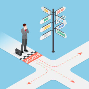 A visual metaphor of choosing a new career path